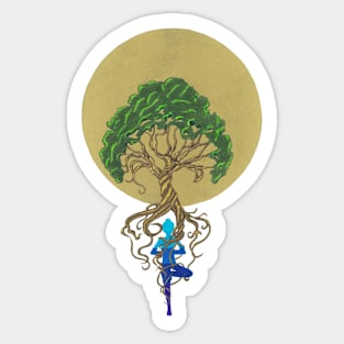 Yoga, connection to the Earth Sticker